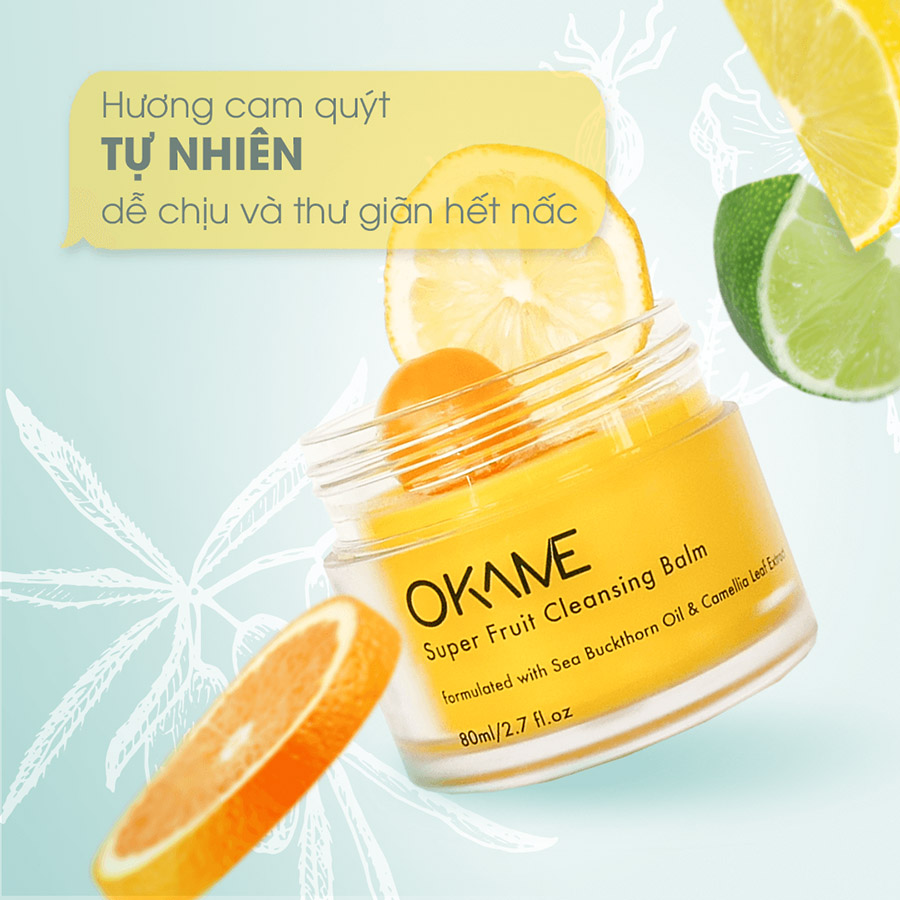 Combo Sáp Tẩy Trang Okame Super Fruit Cleansing Balm 80ml và Mini Size 7ml