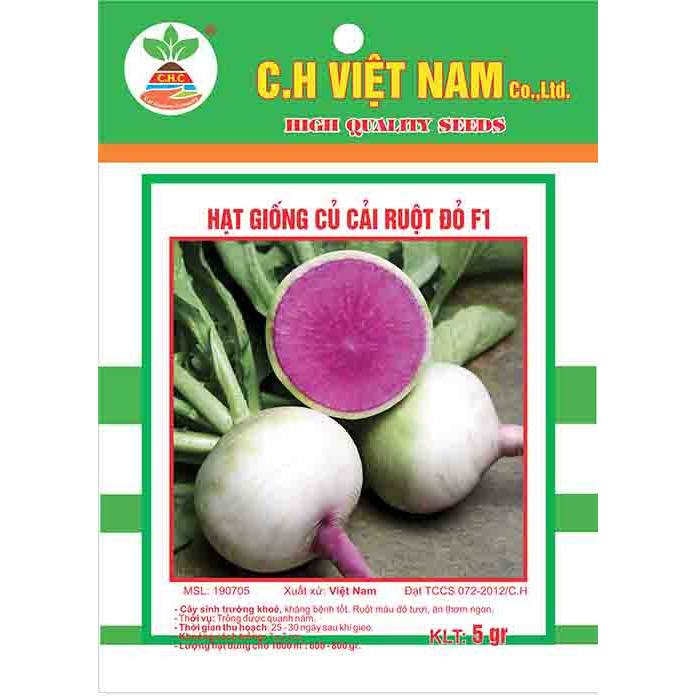 3 Gói Hạt Giống Củ Cải Ruột Đỏ