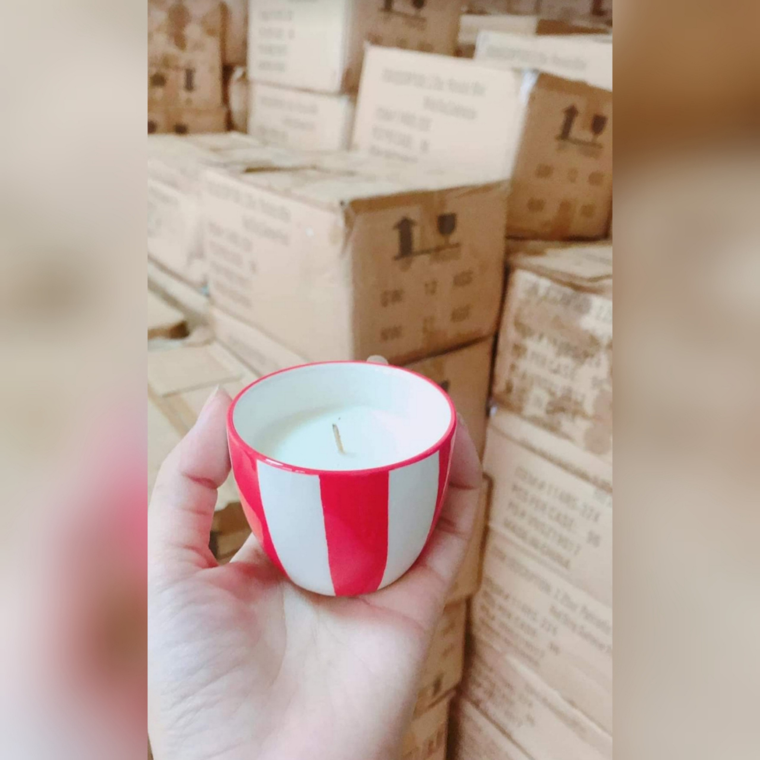 Nến thơm cốc hình cờ xuất khẩu USA