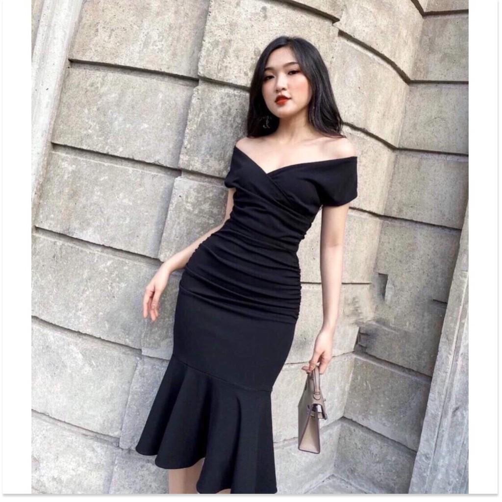 Đầm body dự tiệc đuôi cá bẹt vai