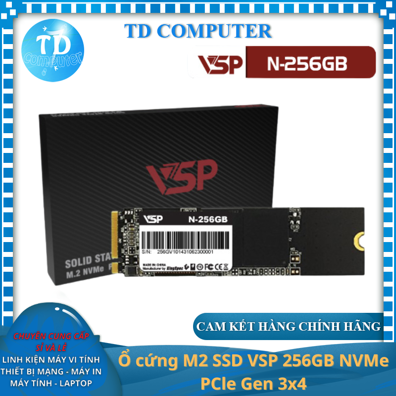 Ổ cứng M2 SSD VSP 256GB NVMe PCle Gen 3x4 - Hàng chính hãng Tech Vision phân phối