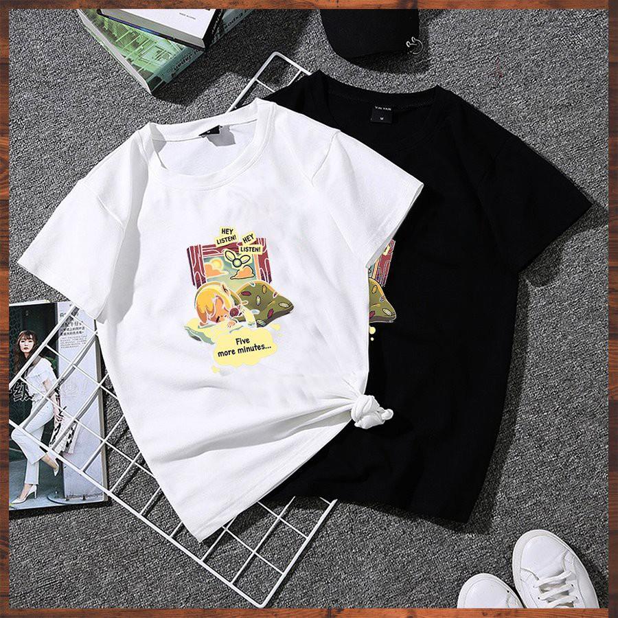 Áo thun unisex tay lỡ form rộng họa tiết hoạt hình dễ thương vải dày mịn 2020TN1065