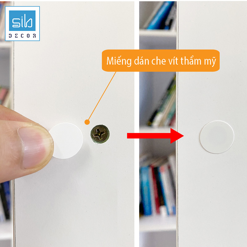 Tủ Hồ Sơ Văn Phòng Có Khóa, Để Tài Liệu Đa Dạng Kích Thước Màu Trắng Phối Vân Gỗ SIB Decor HS16