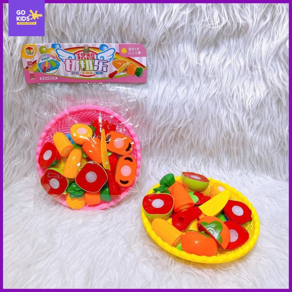 đồ chơi cắt hoa quả bằng nhựa nguyên sinh cho bé (kèm rổ)