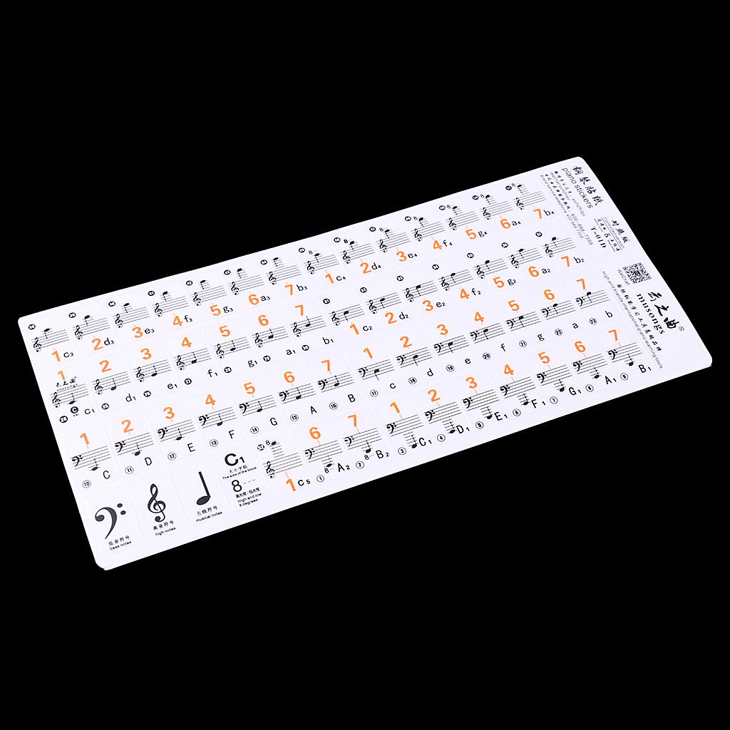 49/61 Key Electronic Piano Sticker 88 Key Music Note Piano Keyboard Stickers