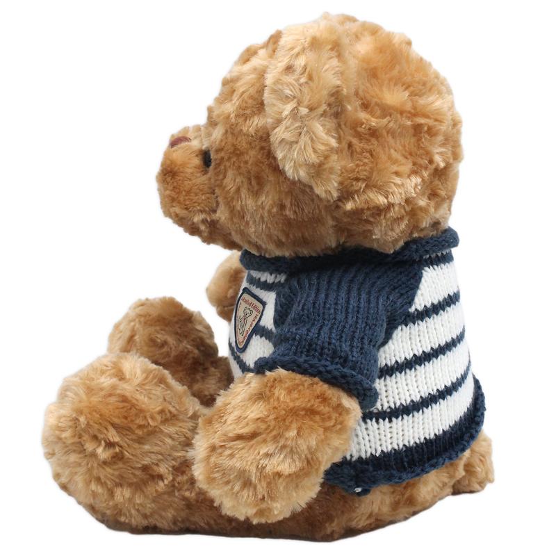 Thú Bông Gấu Teddy Nâu Nhạt 50 cm - ZooZoo 50340 - Mặc Áo Len Sọc Ngang