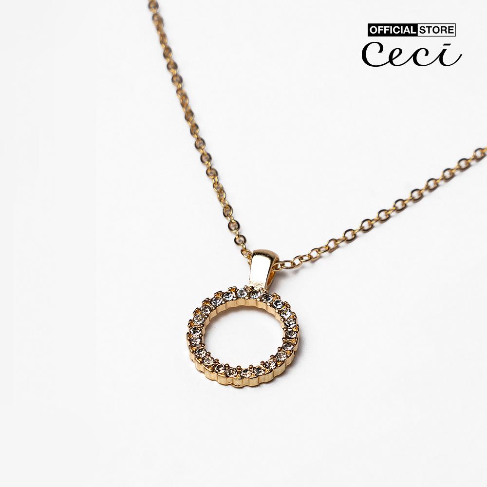 CECI - Dây chuyền nữ mặt vòng tròn đính đá thời trang CC4-01000049-27