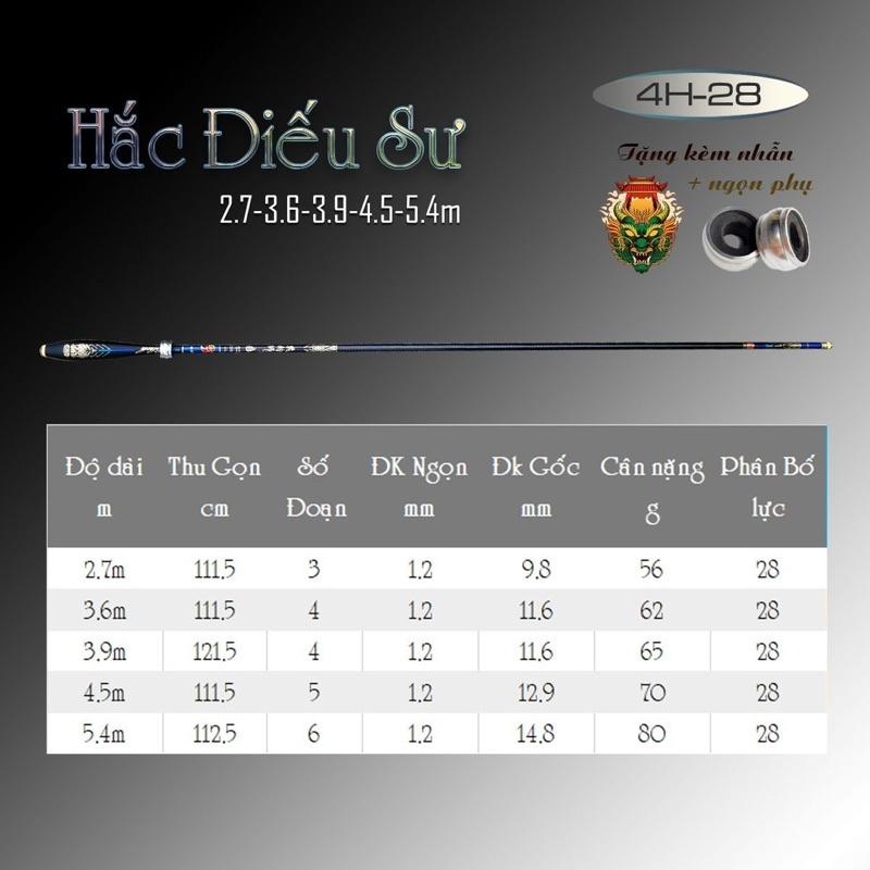 Cần Hắc Điếu Sư Độ Cứng 4h Chuyên Câu rô diếc chép nhỏ cảm giác