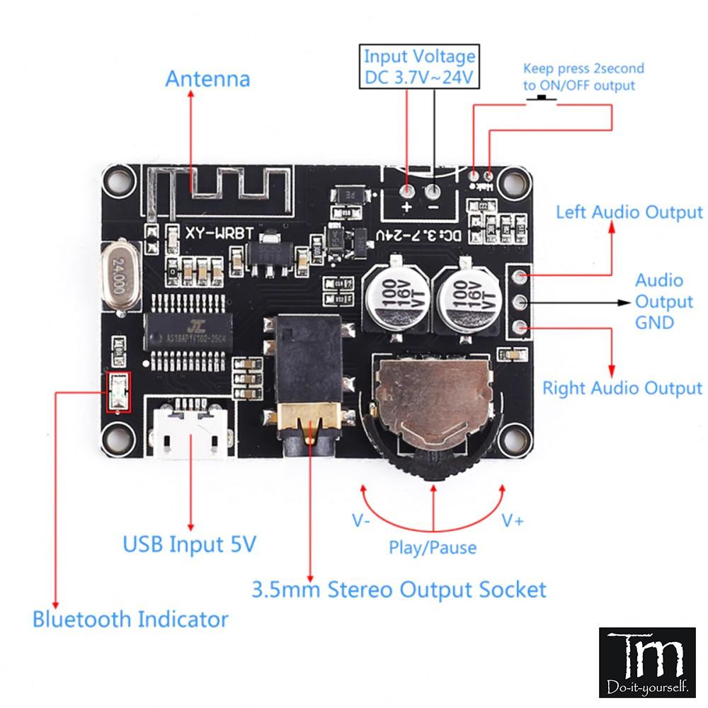 Mạch Giải Mã Âm Thanh Bluetooth 5.0 XY-WRBT