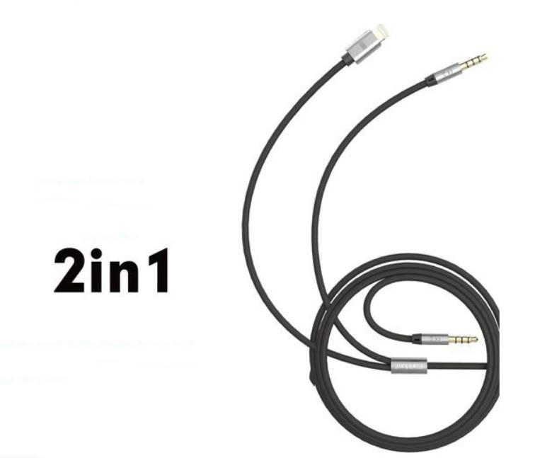 Dây Kết Nối Ra Loa 1 Đầu Lightning và 2 cổng 3.5mm ET-AUX05 màu ngẫu nhiên - Hàng chính hãng