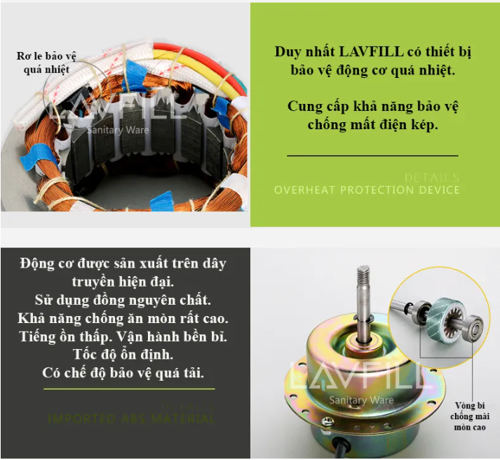 Quạt Hút Âm Trần sử dụng cảm biến CHUYỂN ĐỘNG LAVFILL LFCV-16D