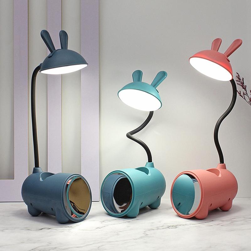 Đèn LED Tích Điện Để Bàn Kèm Gương Trang Điểm FY004 SIÊU CUTE