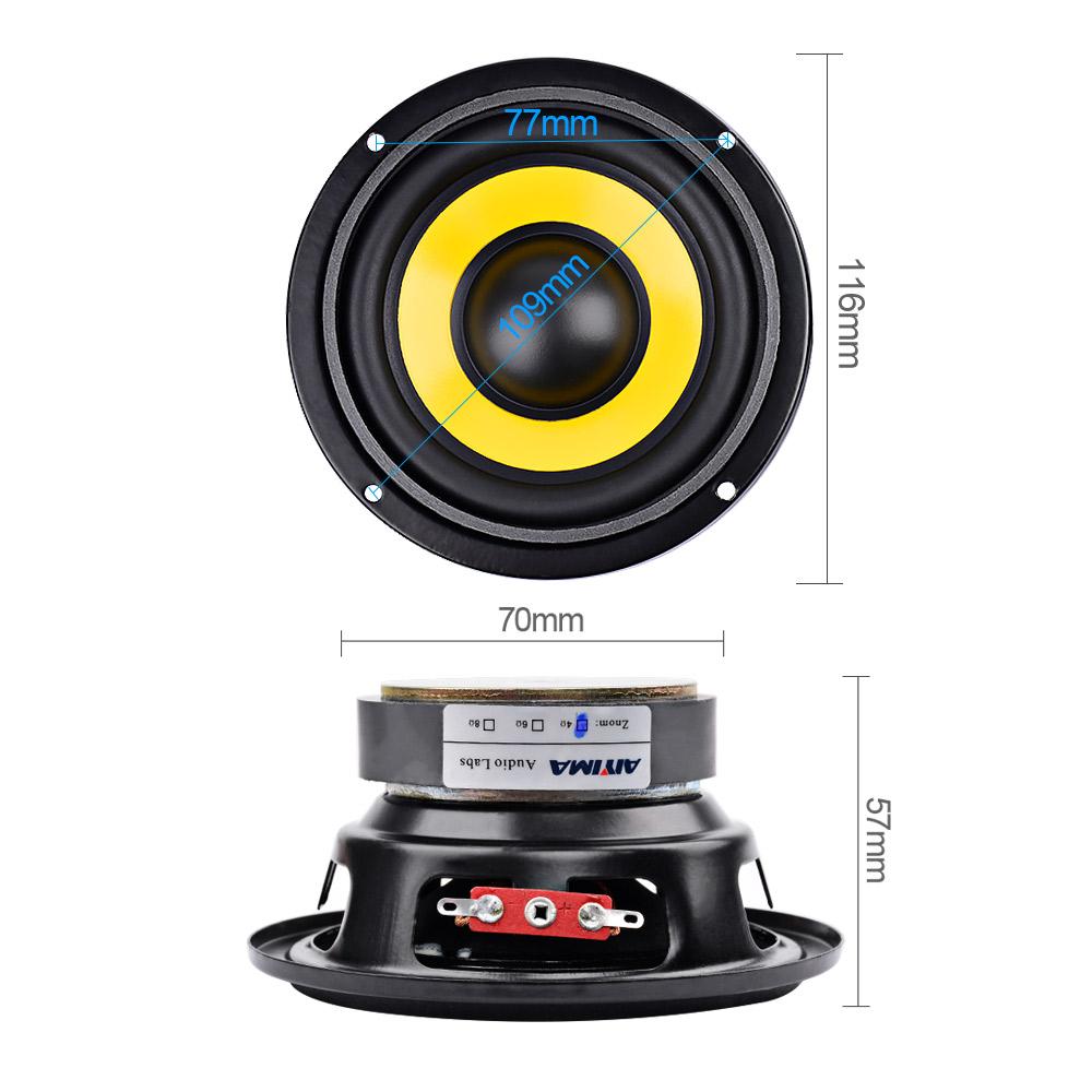 Aiyima 2 Chiếc 4Inch Âm Trung Bass Trình Điều Khiển Loa 4 8 Ohm Bass 20W Loa Âm Thanh Loa Trầm Nhà DIY Rạp Hát Tại Nhà Color: 8 Ohm 20W