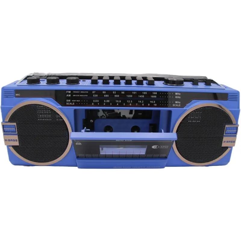 Máy phát băng cassette kiểu cũ đa chức năng Retro Outdoor Portable Wireless Loa AM/FM/SW Full Band Radio Color: Red