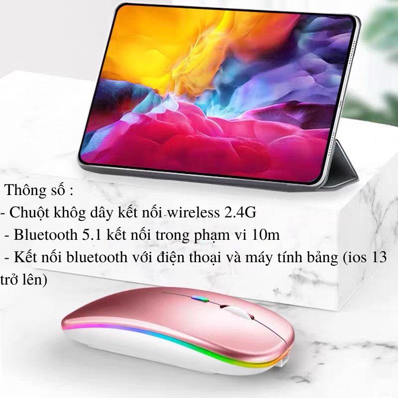 Chuột Bluetooth Không Dây Máy Tính TEKKIN A10 Có Thể Sạc Lại Click Không Gây Ồn - hàng nhập khẩu - Chuột A10 Bạc