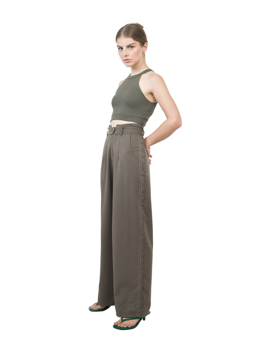 là min - Quần Moss Green Raw-cut Trousers