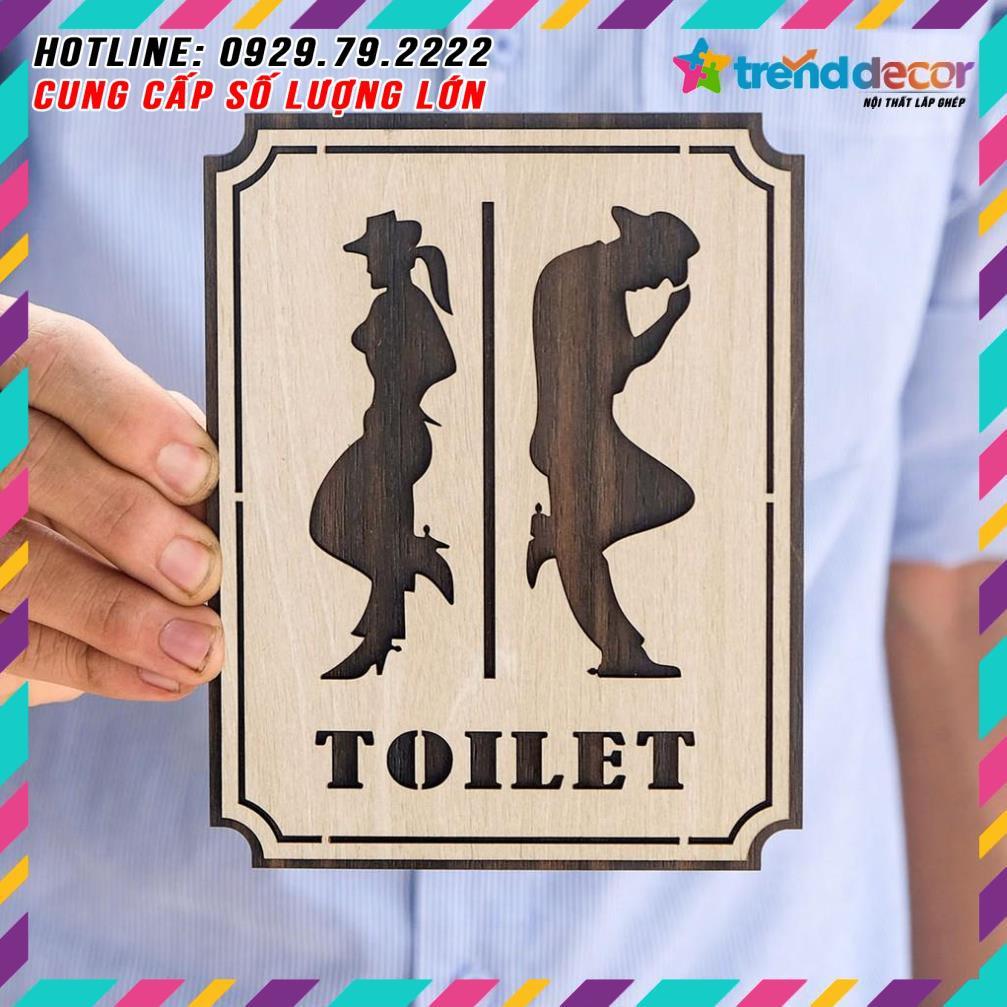 Bảng gỗ Restroom sử dụng cho toilet nam nữ