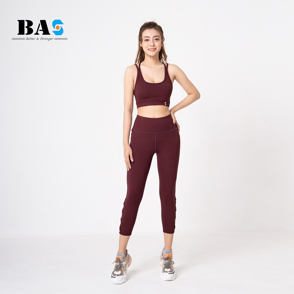 Quần legging lửng tập yoga gym aerobic BAS thiết kế đan dây hiện đại dễ phối đồ - QL210405