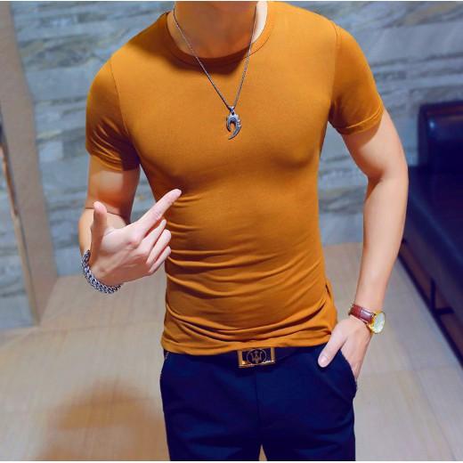Áo ngắn tay không cổ nhiều màu chất cotton mềm mịn dáng body thời trang