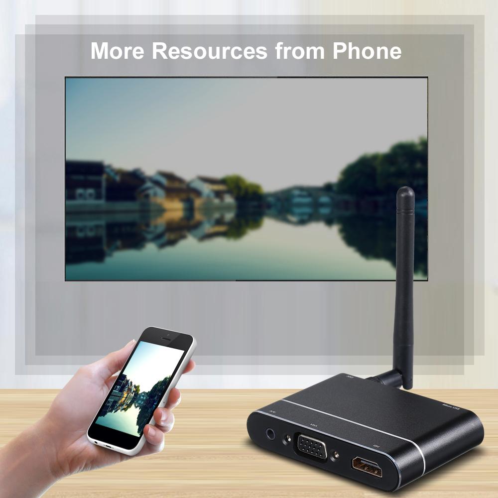 Bộ thu WiFi không dây Full HD 1080P VGA Miracast Airplay Mirror Box MiraScreen X6W Display Dongle