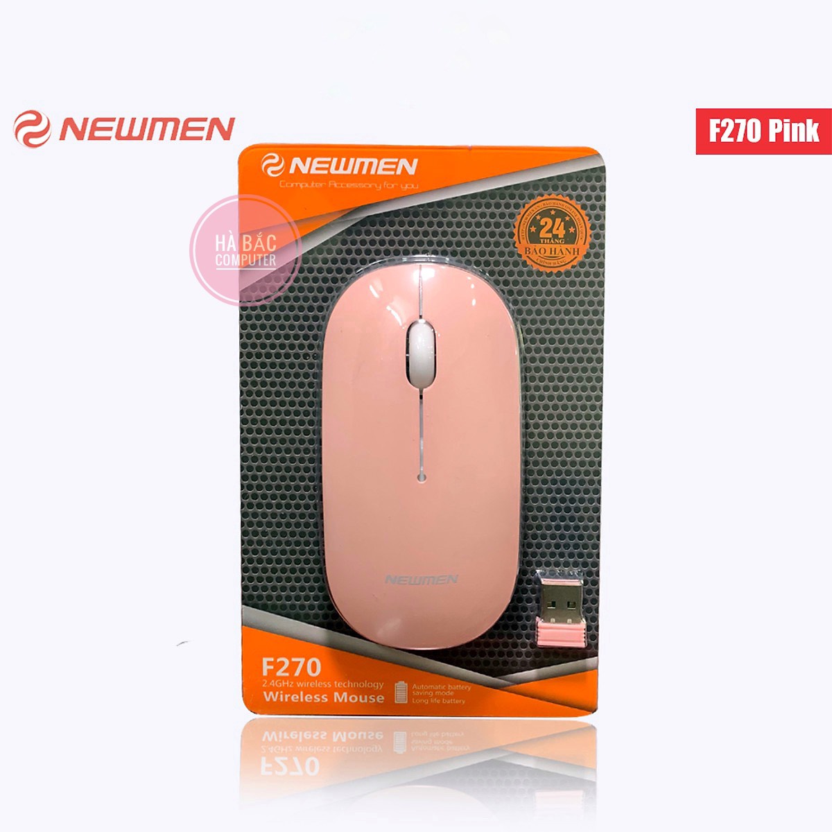 Chuột Không Dây NEWMEN F270 Pink( Màu Hồng) - Chuột Máy Tính Siêu Mỏng - Hàng Chính Hãng