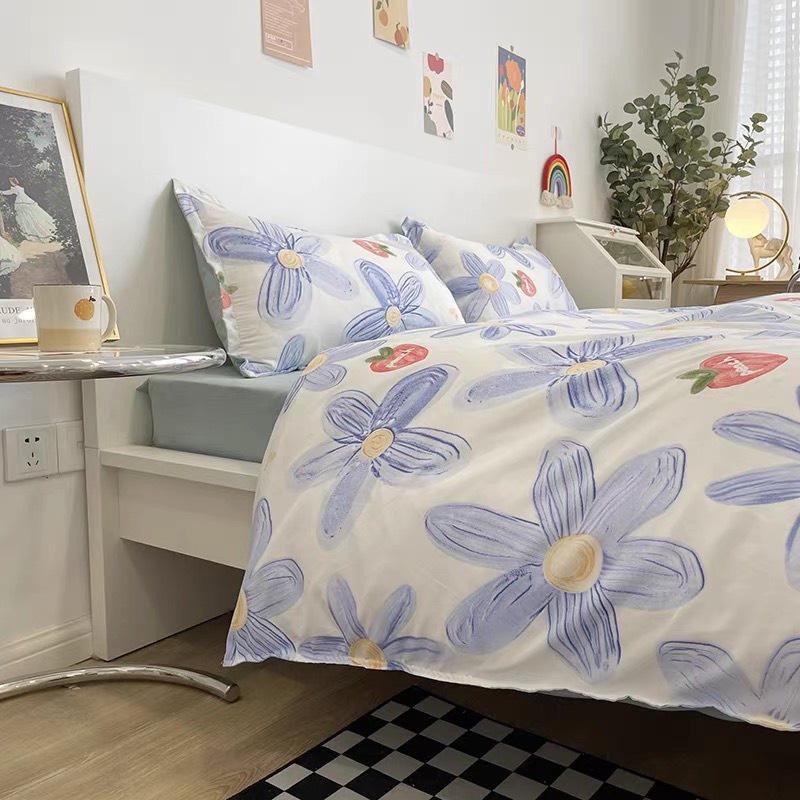 Bộ chăn ga gối poly cotton 4 món hàng nhập cực đẹp