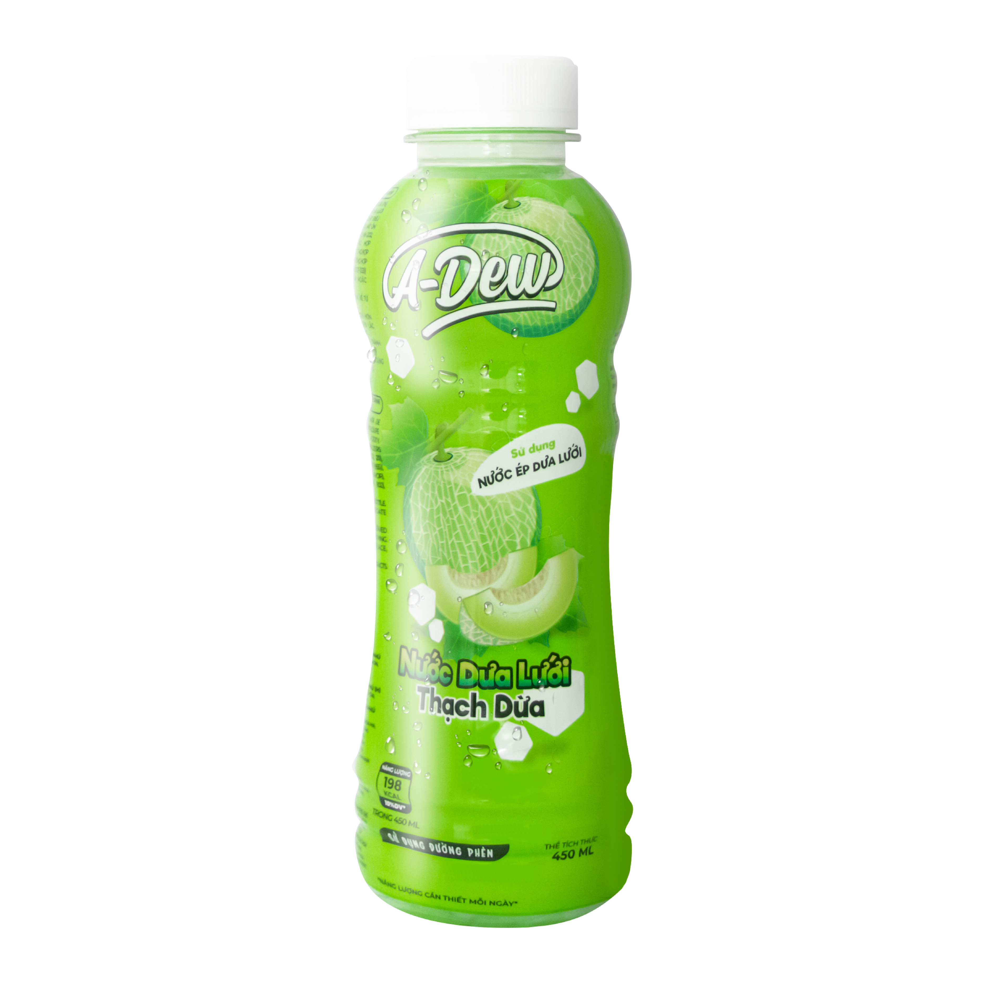 Nước Dưa Lưới Thạch Dừa A Dew Chai 450ml - Thùng 24 Chai