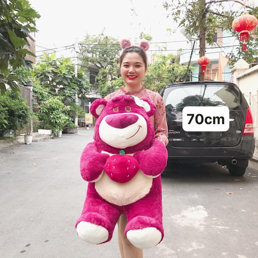 Gấu bông Lotso ôm Dâu cao cấp - đủ size - dành tặng bạn gái bé gái - QC