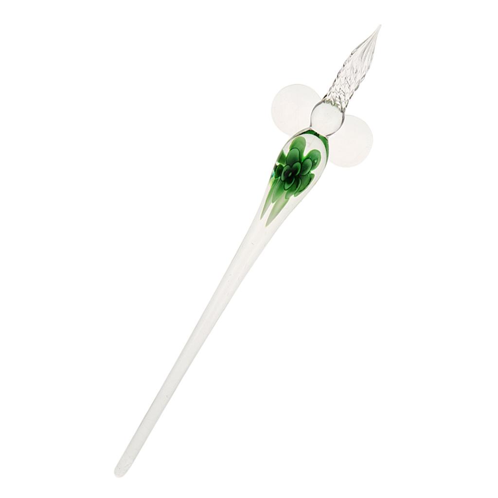 Crystal Glass Dip Pen Signature Pen Pen for School Office Stationery Green