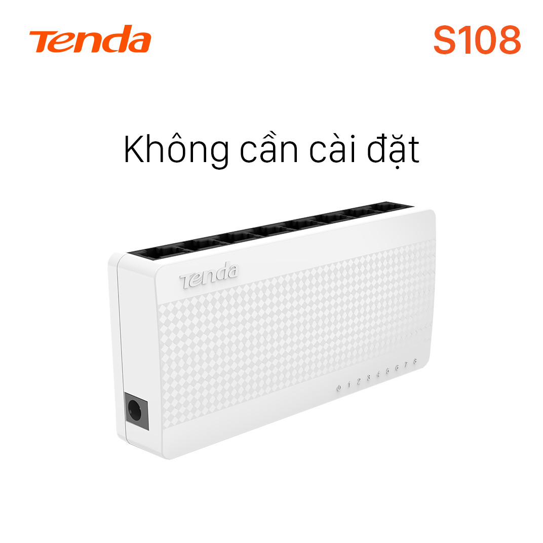 Bộ chia mạng Switch Tenda S108 8 cổng Ethernet 100 Mbps - Hàng Chính Hãng