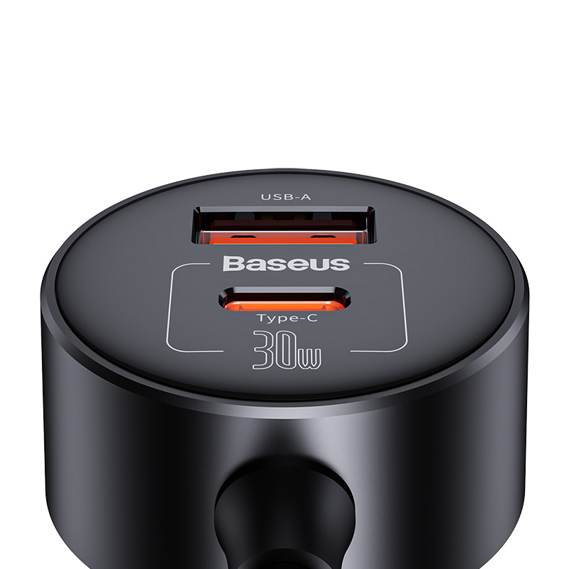 Tẩu Sạc Nhanh Ô Tô Baseus High Efficiency Pro 1-for-2 Car Cigarette Lighter 30W
