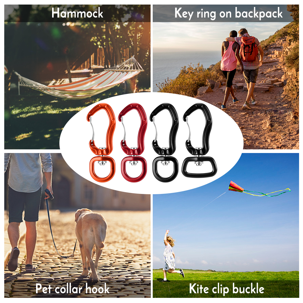 Móc khóa đa năng, Kẹp Carabiner xoay 360 độ