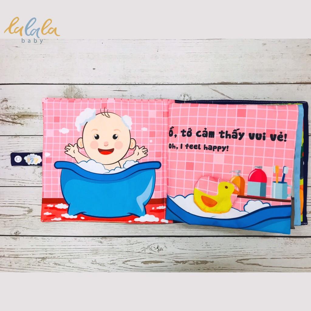 Sách vải chính hãng Lalala Baby - Sách vải tương tác: Bé cảm thấy thế nào