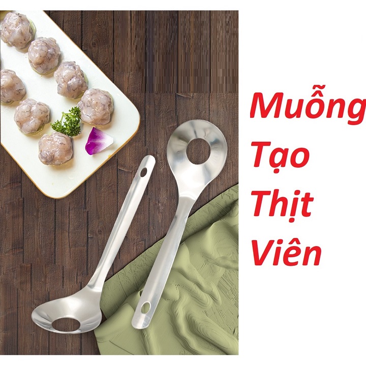 Muỗng Nặn Thịt Viên Chất Liệu thép không gỉ, Dụng Cụ Làm Món Mọc, Chả Viên