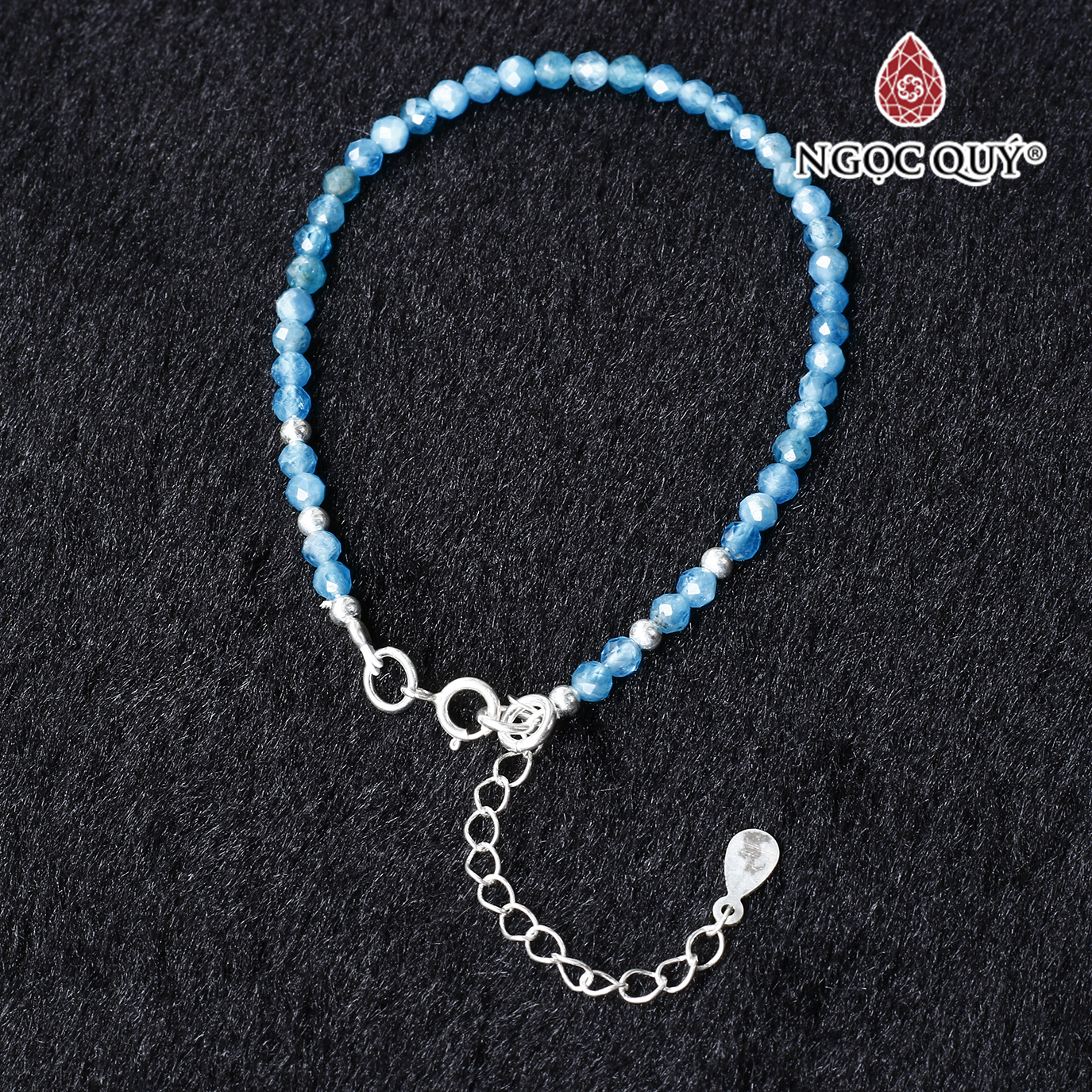 Vòng tay đá amazonite hạt mini khóa bạc mệnh thủy , mộc - Ngọc Quý Gemstones