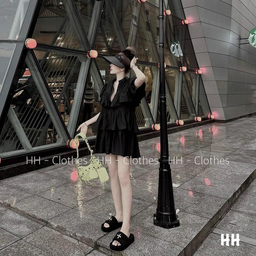 Váy đầm nữ đi chơi đi biển, đầm nữ phối bèo tiểu thư, Váy Bèo Babydoll Dễ Thương