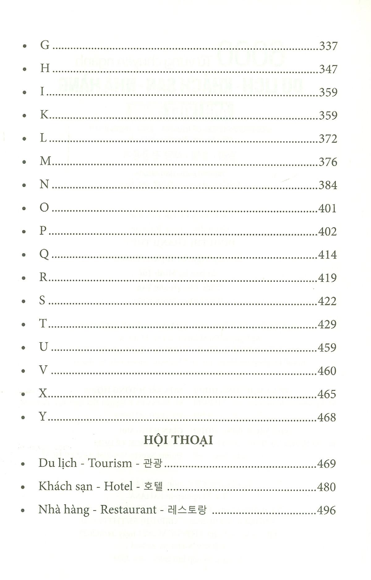 6000 Từ Vựng Chuyên Ngành Du Lịch-Khách Sạn-Nhà Hàng (Anh-Việt-Hàn)