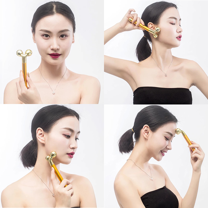 Máy massage nâng cơ mặt, cằm Vline 3D Energy Beauty Bar - Gold