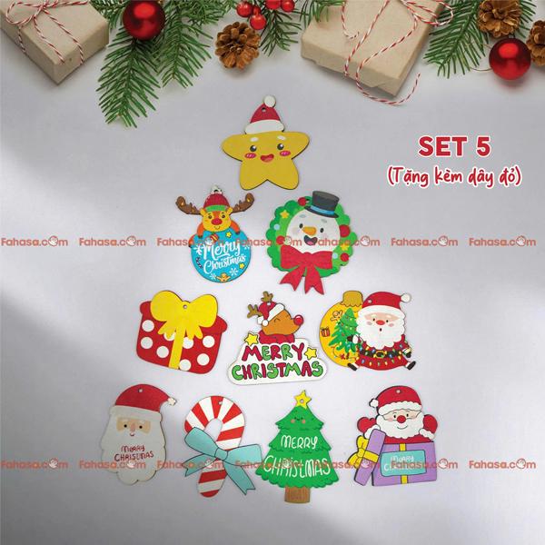 Set Dây Treo Gỗ - Trang Trí Giáng Sinh - Kèm Dây Đỏ - Bách Mộc 5