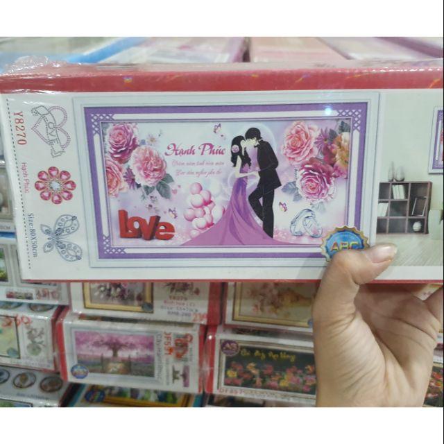 Tranh đính đá giá rẻ cô dâu - chú rễ