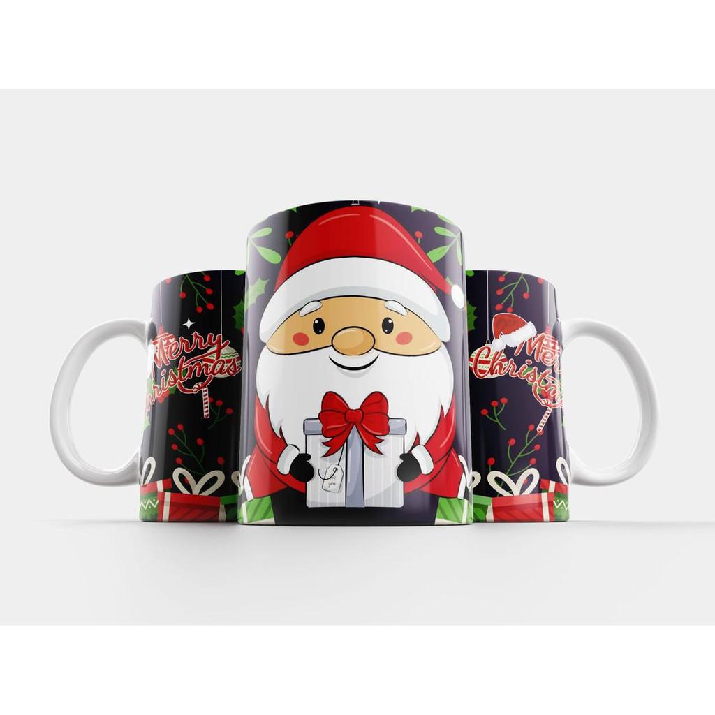 Cốc sứ cao cấp in hình hoạt hình giáng sinh Merry Christmas - Cốc quà tặng Noel