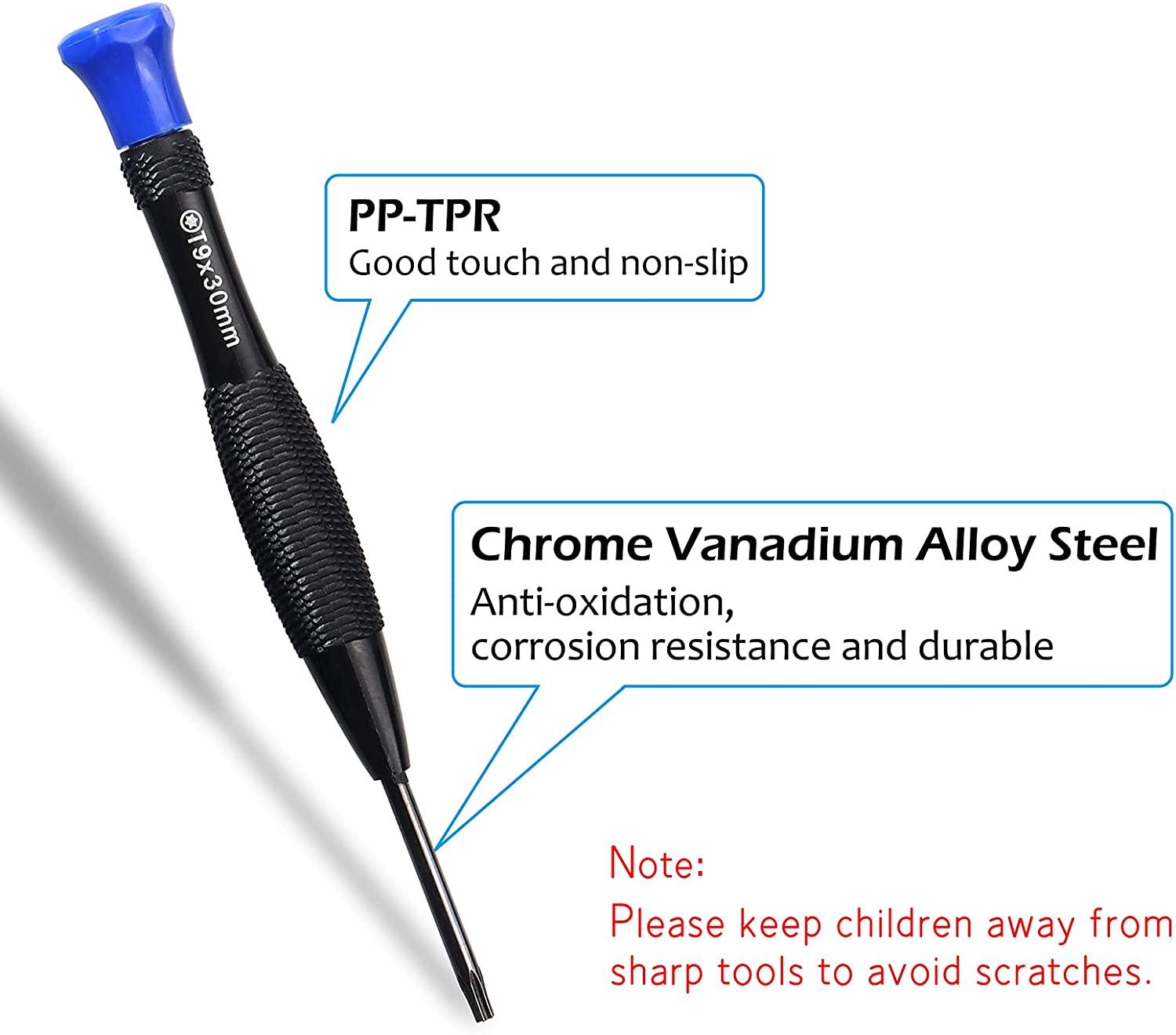18 mảnh Torx vi từ trường nhỏ Torx đầu bằng chữ thập nhỏ, tuốc-nơ-vít T3 T4 T5 T6 T7 T8 T9 T10 Brutế một cái đồng hồ nhỏ