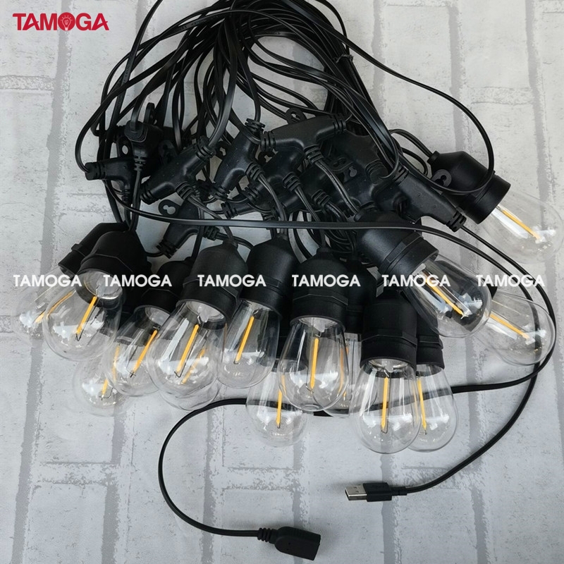 Dây thả treo đèn ngoài trời 10 mét 20 đui TAMOGA MAKIS 6515