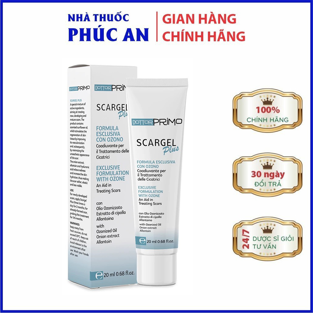 Kem làm mờ sẹo DottorPrimo Scargel Plus tuýp 10ml - kem mờ sẹo dùng được cho vết thương còn ướt