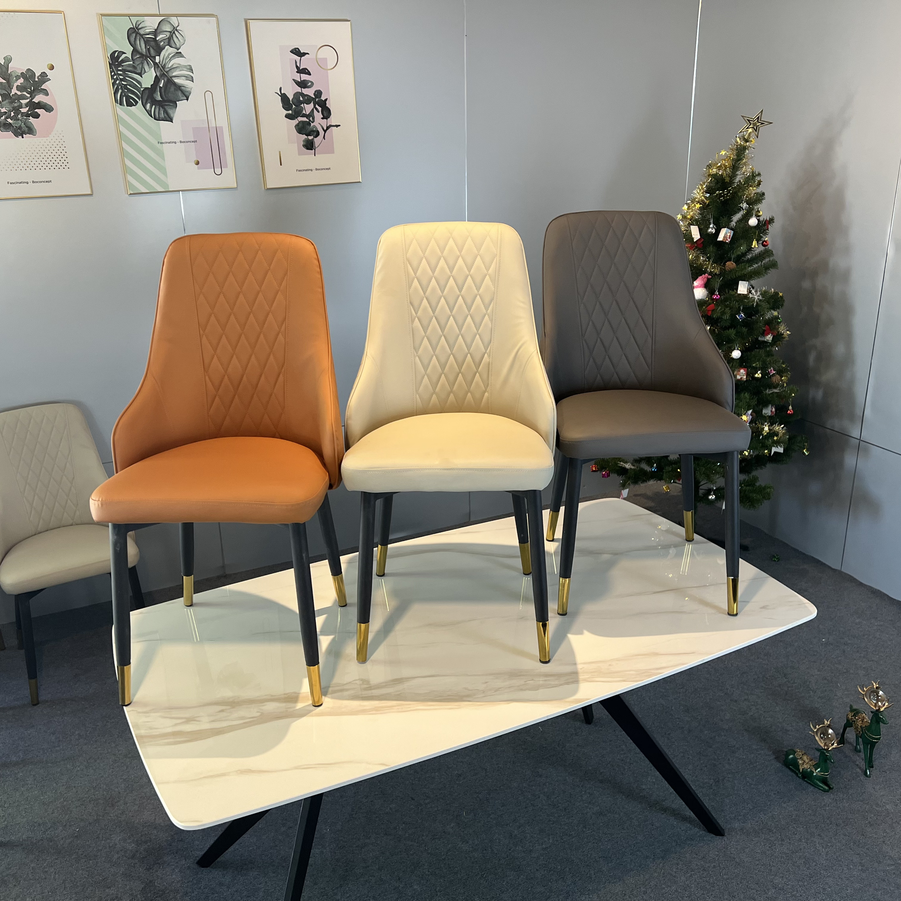 Bàn ăn mặt đá cẩm thạch chân sắt sơn đen 1m2 - 1m4 - 1m6 - 1m8 kết hợp ghế Sheraton trám 4 ghế 6 ghế 8 ghế