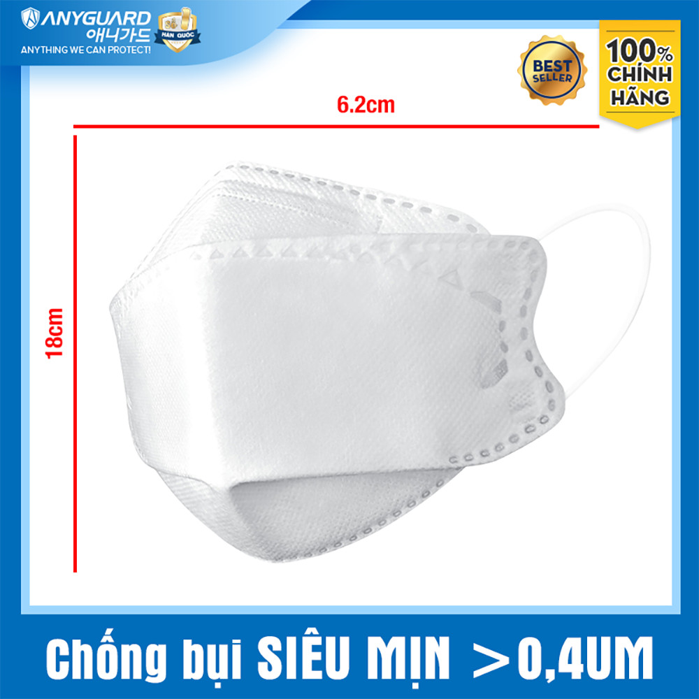 ComBo 10 Chiếc Khẩu Trang Trẻ Em KF94 - Form 3D Cao Cấp Chống Bụi Siêu Mịn 0.4um Anyguard Hàn Quốc Chính Hãng - 4 Lớp - 베이비 마스크 - Face Mask For Kids-ISO 9001:2015, ISO 13485:2016, QCVN 01:2017/BTC