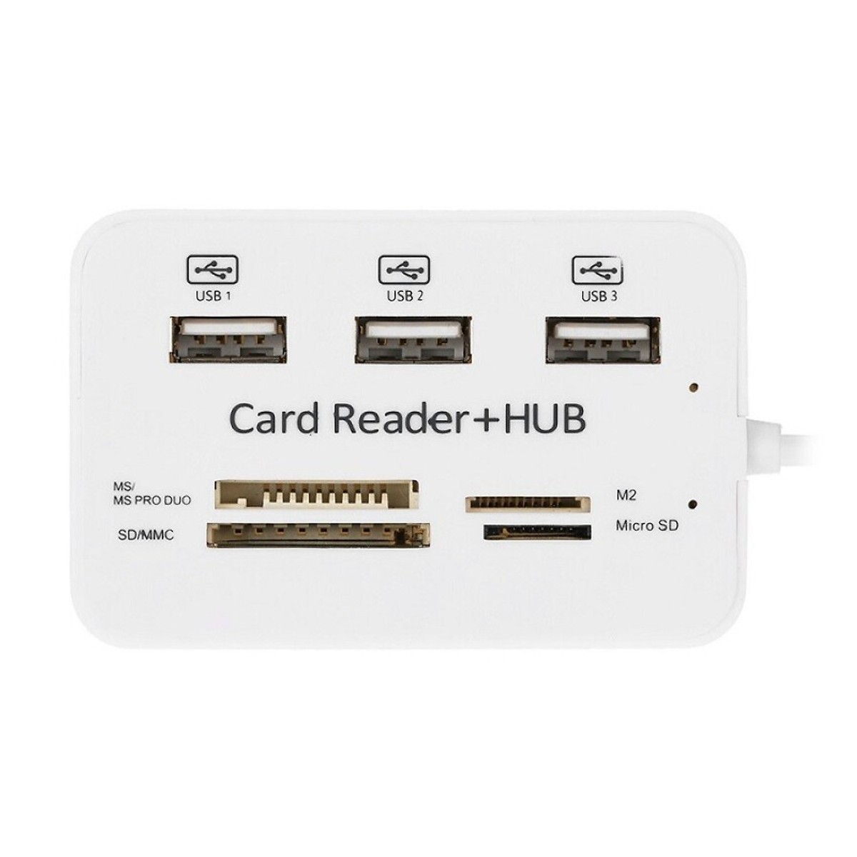 USB HUB 2.0 3 cổng kiêm đầu đọc thẻ nhớ đa năng hàng cao cấp có hộp - Hàng nhập khẩu