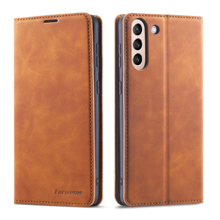 Bao da bò non dạng ví hãng Greencase dành cho Samsung S21, S21 Plus, S21 Ultra - Hàng chính hãng