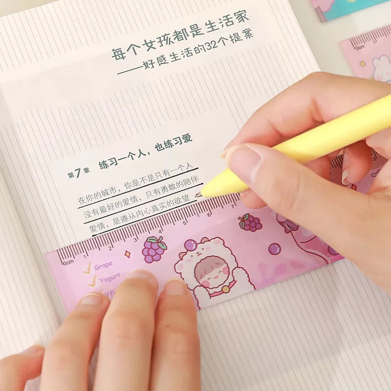 Thước Kẻ Học Sinh Họa Tiết Hoạt Hình Cute, Thước Kẻ Phong Cách Nhật Bản