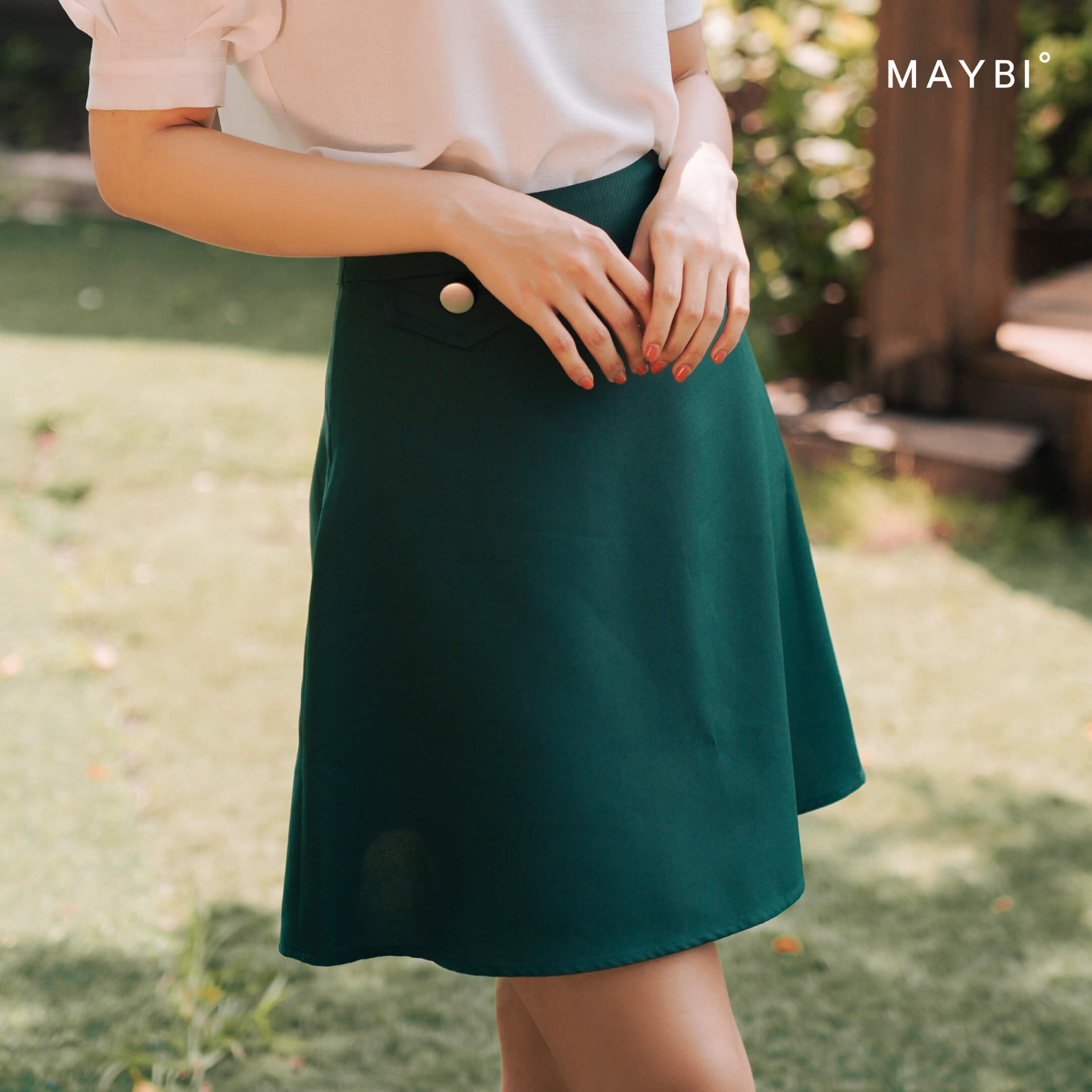 MAYBI - Chân váy A basic Kelly Green A Skirt